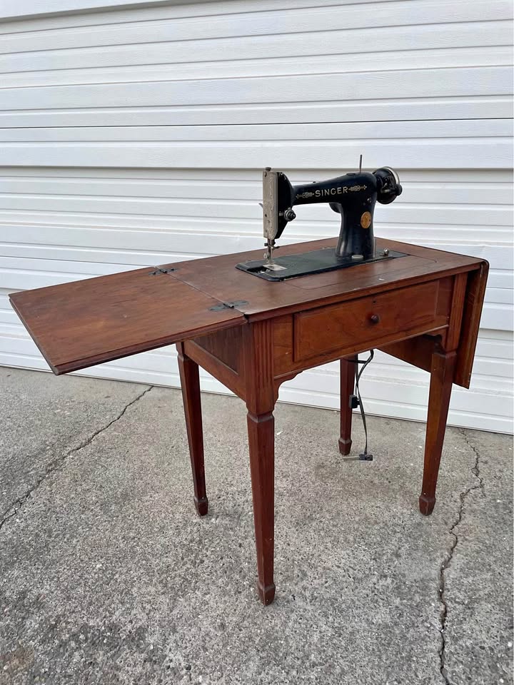 Timeless Vintage Sewing Machine on Elegant Wooden Table