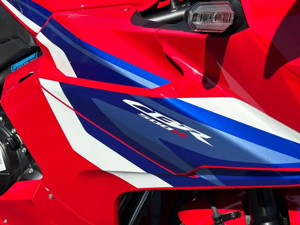 Honda CBR500R Sport Motorcycle – New, Red/Blue/White, Gasoline Powered