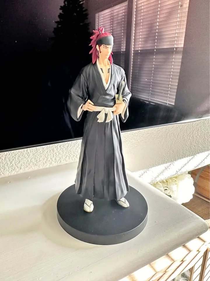 Collectible Anime Figurine - Black Robe, Headband, and Red Hair