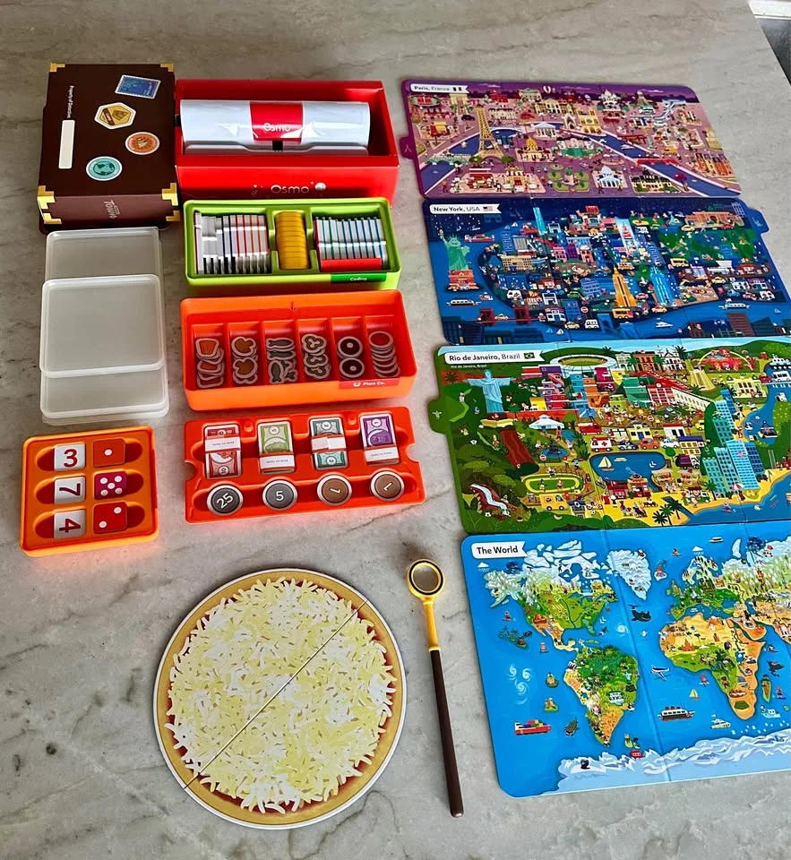 Osmo Learning System - Interactive Educational Tool with Maps, Game Pieces, and Accessories