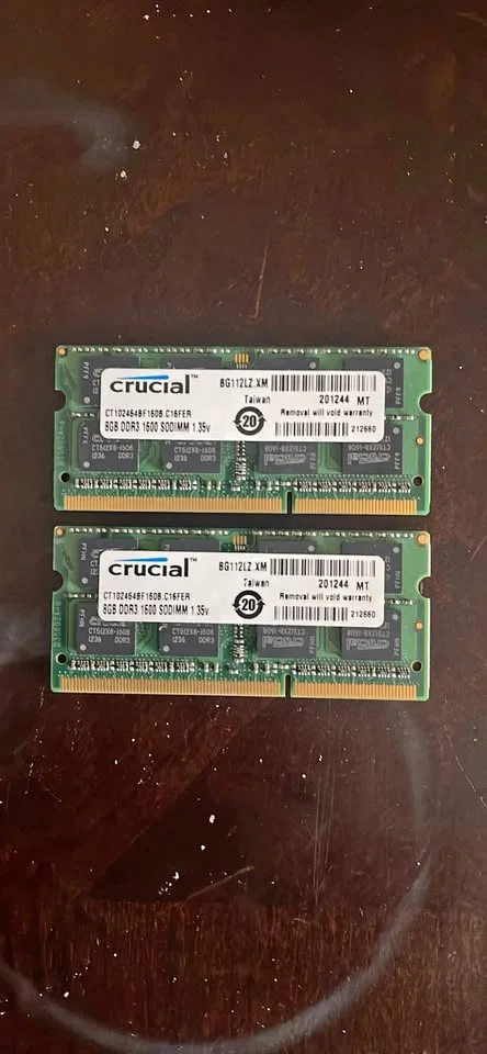 Crucial 8GB DDR3 1600 SODIMM Laptop RAM