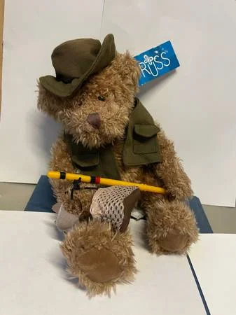 Russ Dakota Fishing Bear Plush Toy