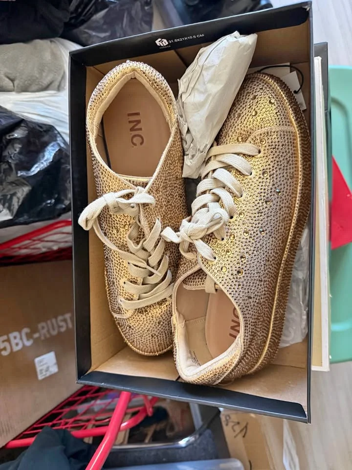 Gold Sparkly Sneakers