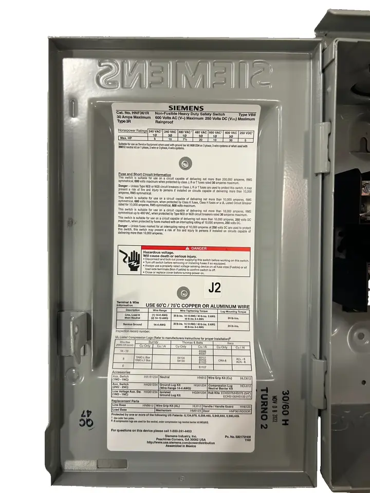 Siemens Heavy Duty Safety Switches and Accessories