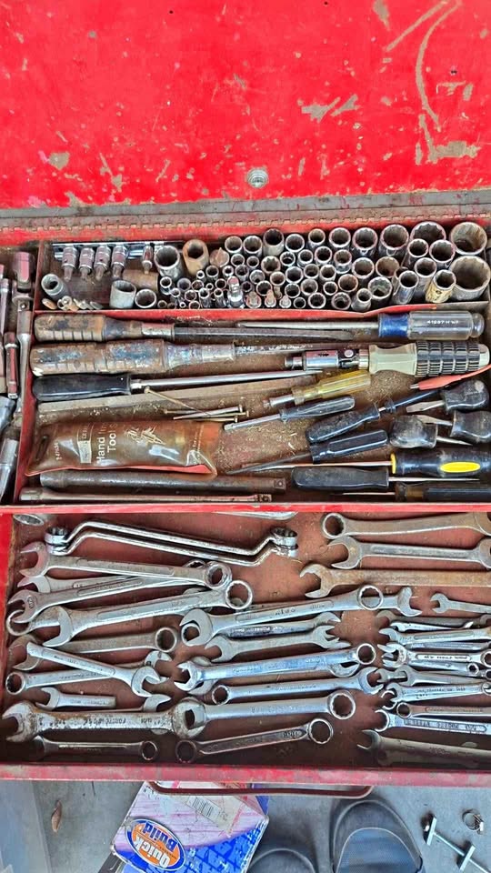 Toolbox with Wrenches, Sockets, Screwdrivers, and Pliers