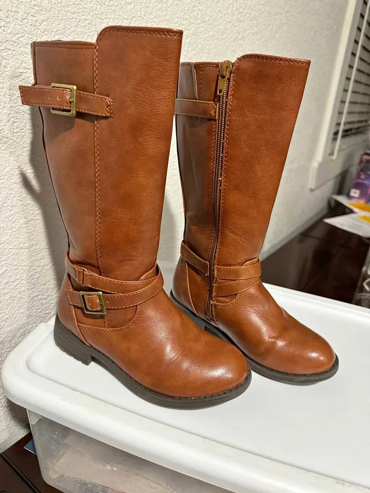 Kohl's Kensleigh Girl's Knee-High Boots, Cognac, Size 13